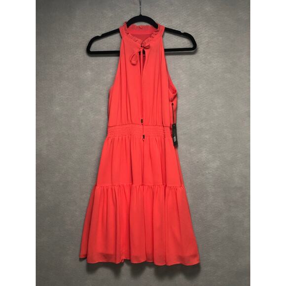 Vince Camuto Women's Size 6 Smocked Chiffon Fit & Flare NEW - Picture 1 of 7